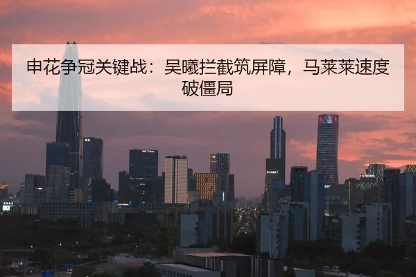 申花争冠关键战：吴曦拦截筑屏障，马莱莱速度破僵局